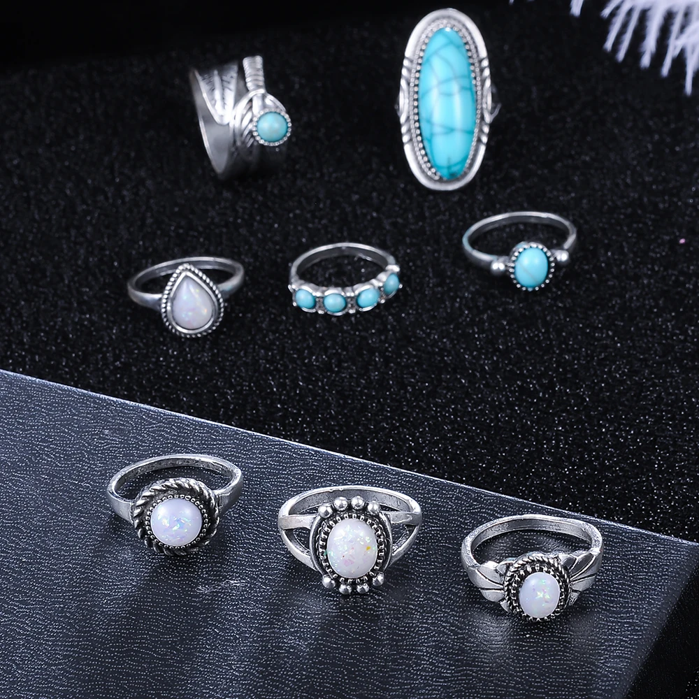 Beagloer 8 шт./компл. старинное серебро Цвет богемный Midi Ring Set Винтаж стимпанк Anillos Knuckle