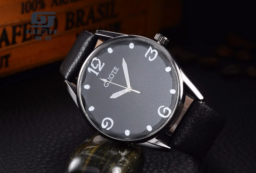 GUOTE оригинальные мужские кварцевые часы Reloj Hombre Кожаные Деловые с хронографом