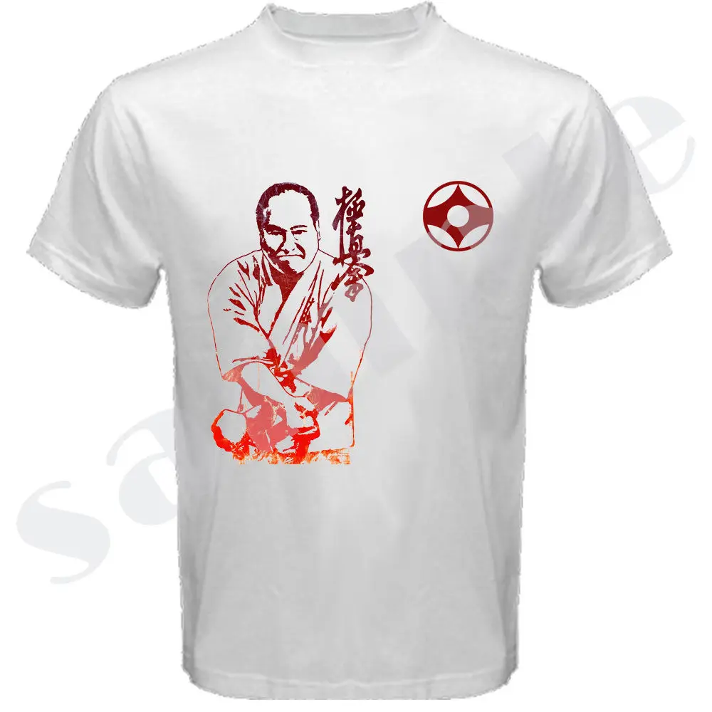 Мужская Белая Футболка KYOKUSHIN LEGEND MASUTATSU OYAMA дизайнерская футболка высокого