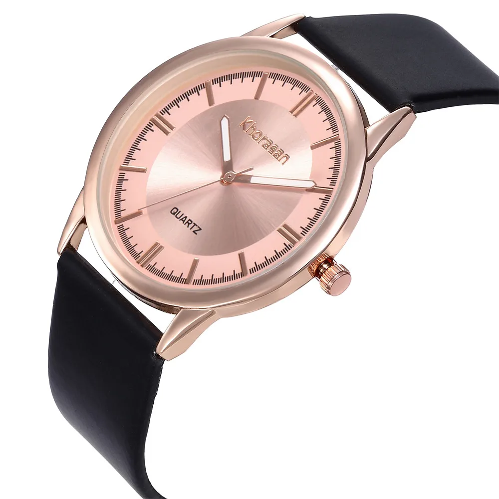 Модные роскошные Женские кварцевые часы Простой циферблат повседневный кожаный