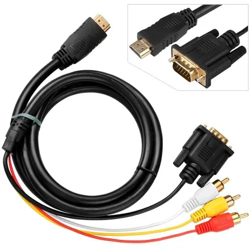 Топ бренд 1 5 м HDMI к VGA 3 RCA адаптер конвертер кабель 1080 p HDTV|Кабели VGA| |