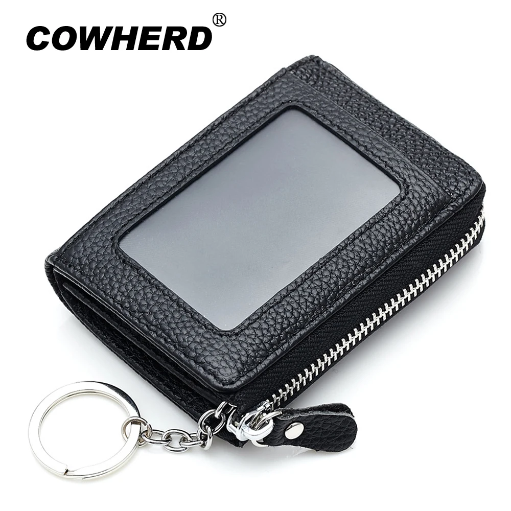 Women Men Zip Coin Bag Genuine Cow Leather Mini Money Wallet Key Pouch Pocket Gift Hot Photo Window Card Holder Purse 2669 | Багаж и сумки