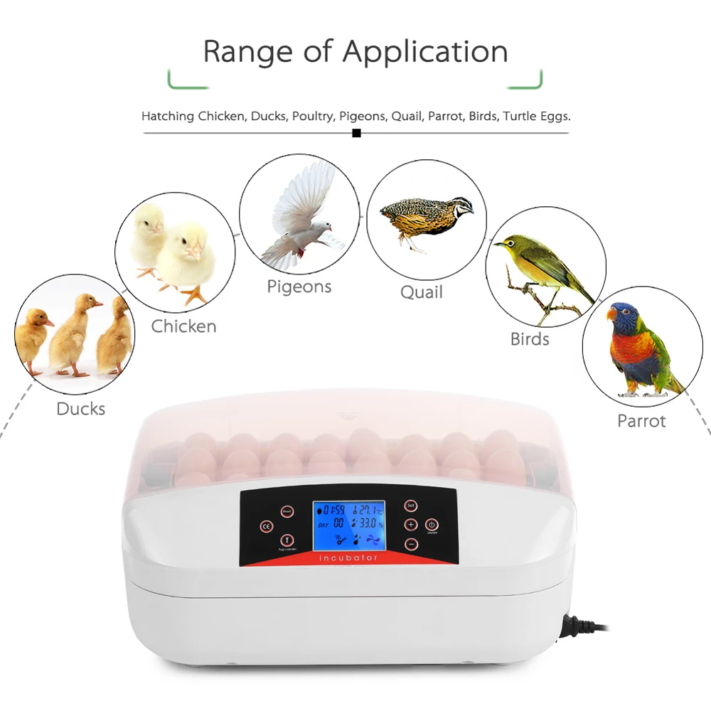 Инкубатор с 32 яйца интеллектуальный автоматический инкубатор для яиц контролем