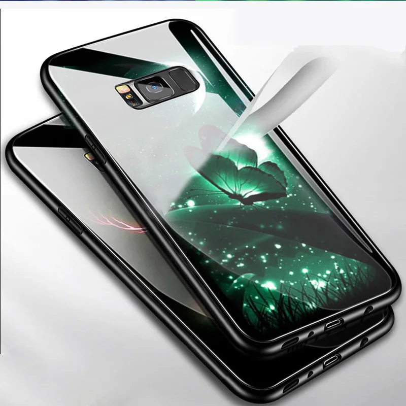 Светящийся стеклянный чехол Venom для телефона Samsung Galaxy S8 S9 S10 S20 Plus задняя крышка Ultra