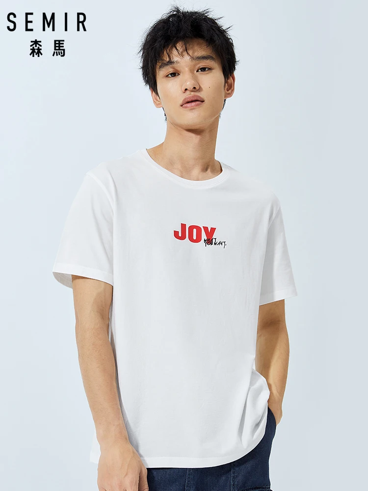 SEMIR хлопок с коротким рукавом футболка s трендовая мужская Новые летние Круглый