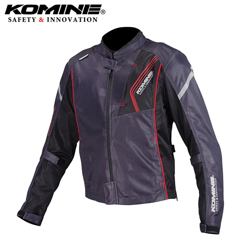 KOMINE японская оригинальная мотоциклетная куртка, мотоциклетная куртка для верховой езды, дышащая мотоциклетная Защитная Экипировка для всего тела, летняя Броня - Цвет: Black Red