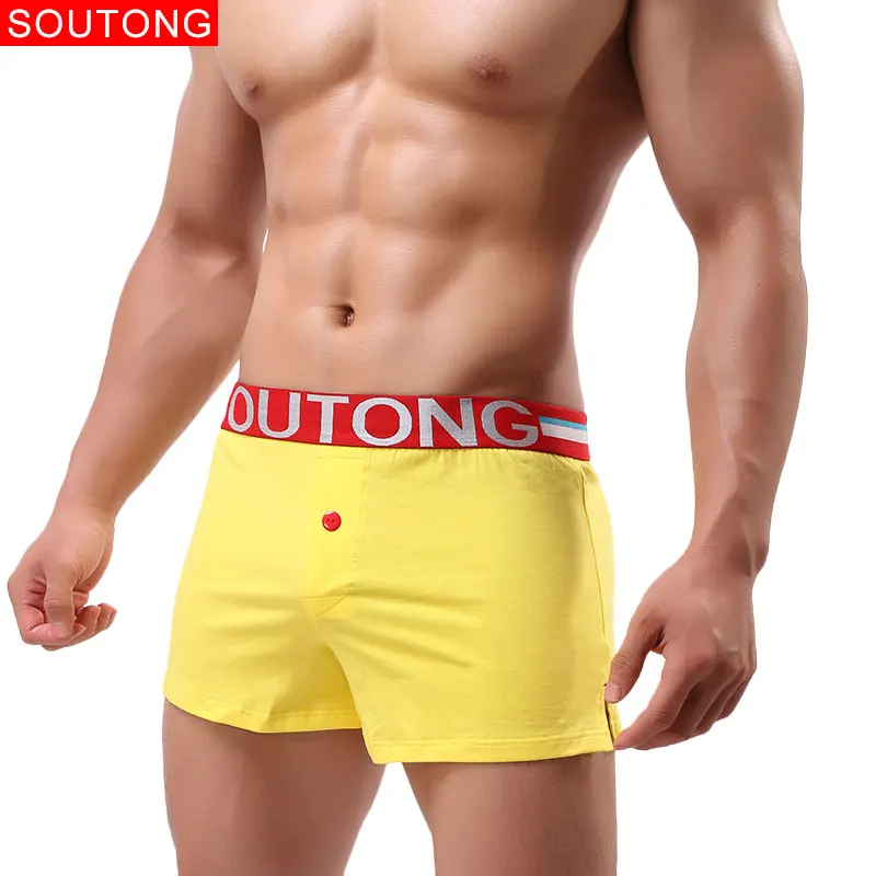 Мужские трусы боксеры Soutong хлопковые Cueca домашние Calzoncillos Hombre|Мужские боксеры| |