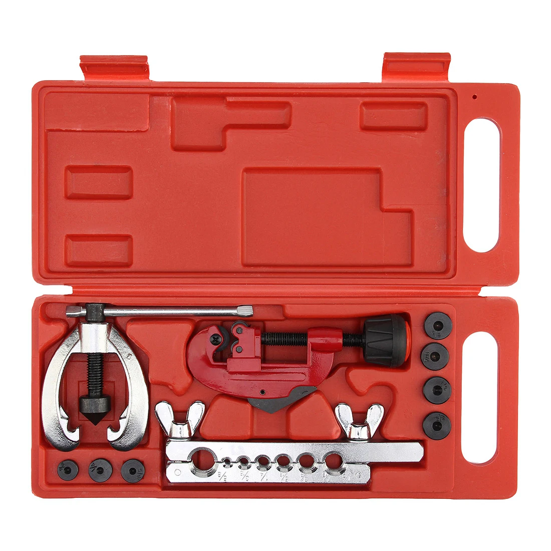 

WSFS Heat Treated Steel, metal Tube Cutter Brake Fuel Pipe Repair Double Flaring Die Tool Set Clamp KitFor Cutting And Flaring