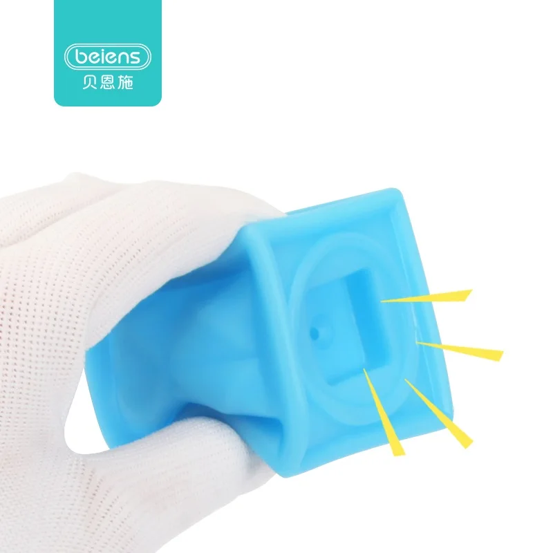 

Beiens 10pcs/set Baby Grasp Toy 3D Touch Hand Soft Balls Building Blocks Baby Massage Rubber Teethers Squeeze Toy Bath Ball Toys