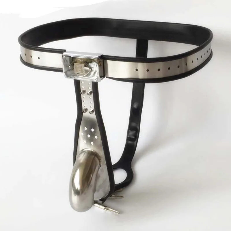 Новинка 2018 силиконовый Пояс верности из нержавеющей стали Мужской клетка для