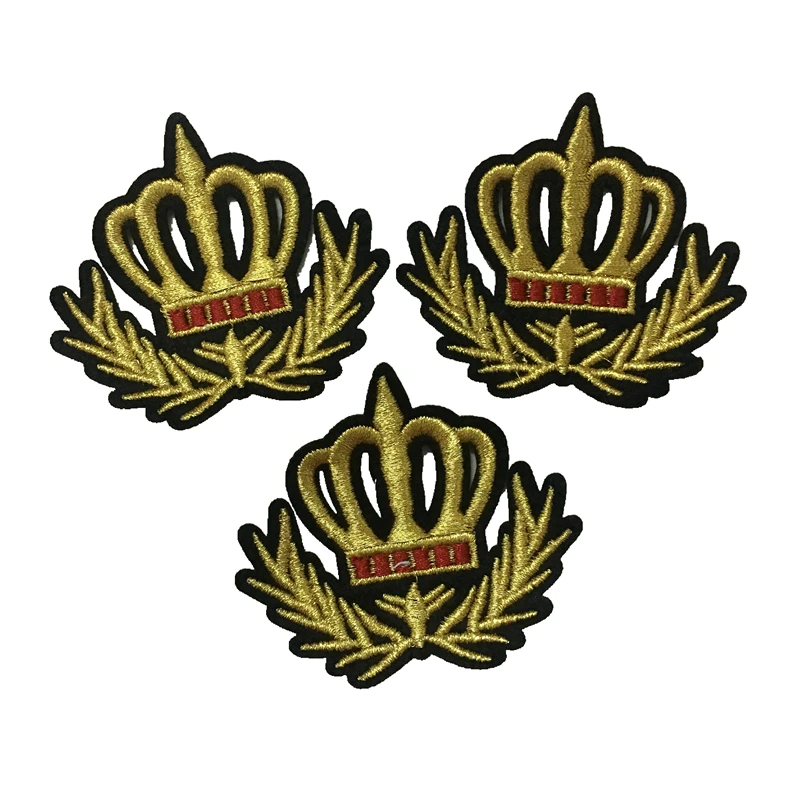 10 Pieces/lot Gold Crown Embroidered Iron on Patches for Clothes Backpack Embroidery Appliques Badge Sewing DIY | Дом и сад