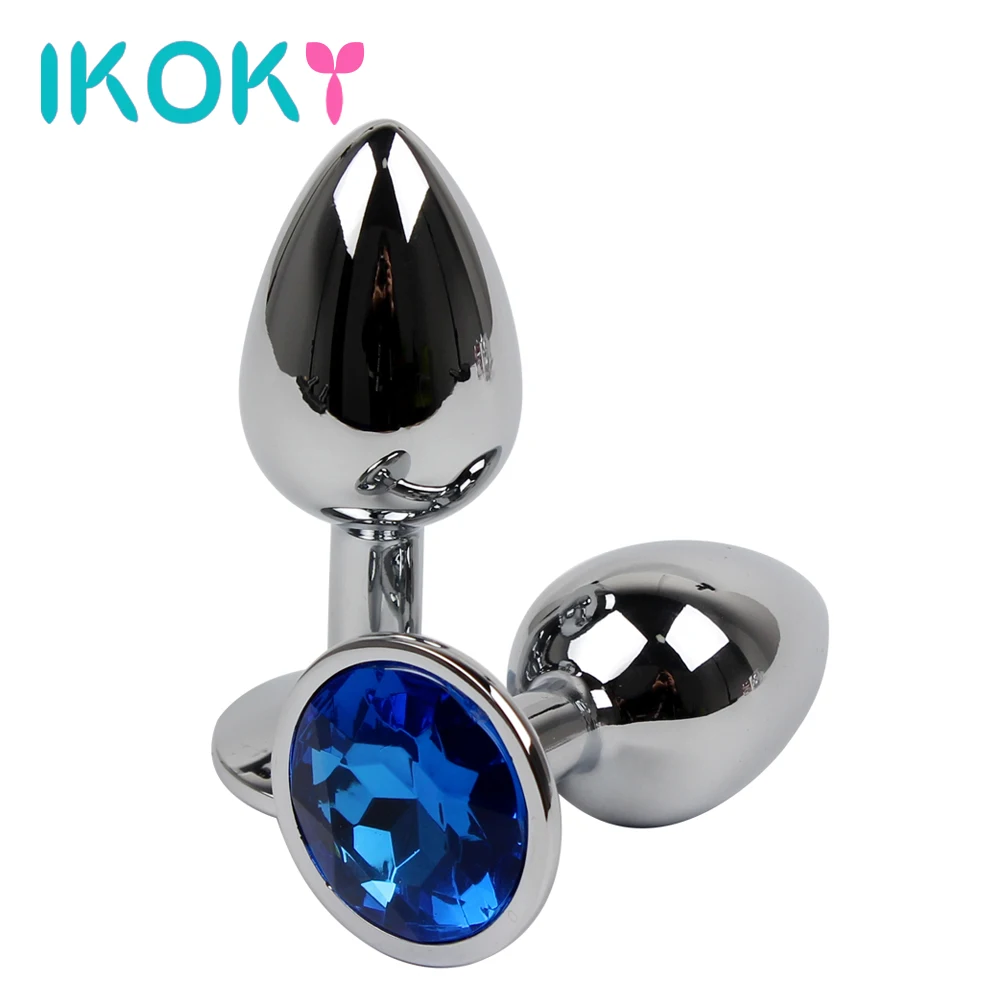 Анальная пробка IKOKY из нержавеющей стали интимные игрушки для женщин мужчин геев