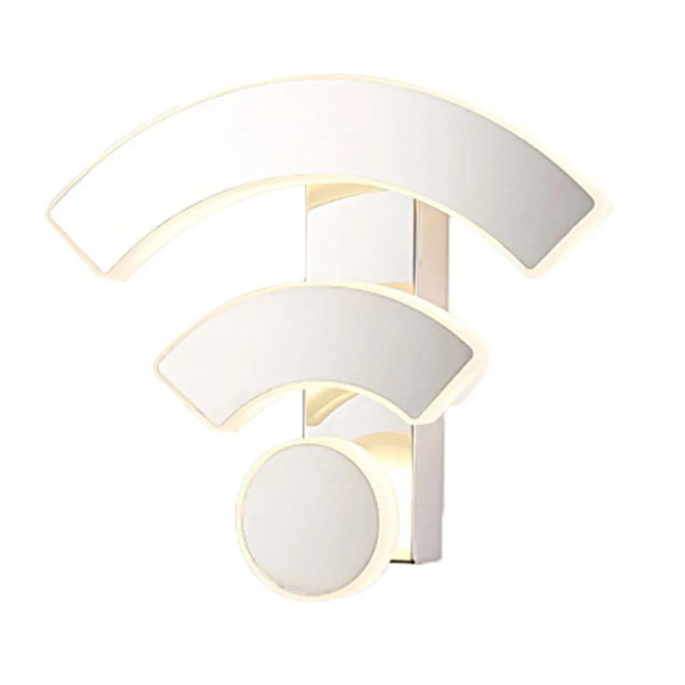 Забавный акриловый настенный светильник в форме логотипа Wi Fi светодиодные