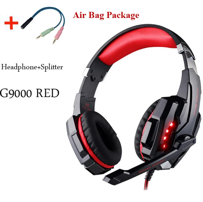 G9000 RED CABLE G2000 G9000 Игровые наушники большие наушники с светильник Mic Стерео наушники глубокий бас для ПК компьютера геймера ноутбука PS4 X-BOX - Цвет: G9000 RED CABLE