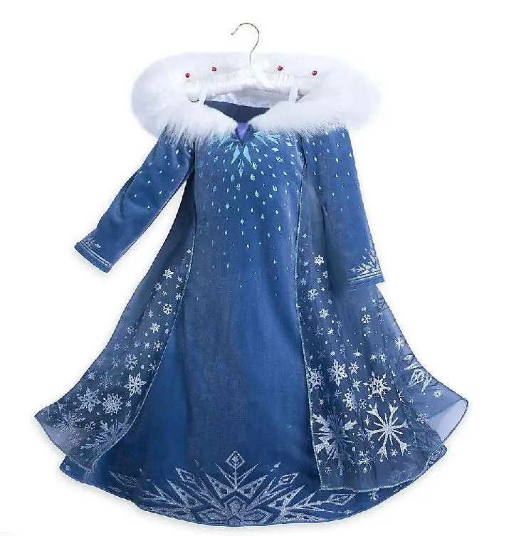 Girls Halloween Dress The Frozen Elsa Princess Dresses Long Sleeves Christmas Evening Party Costume dress 2-12Y | Детская одежда и