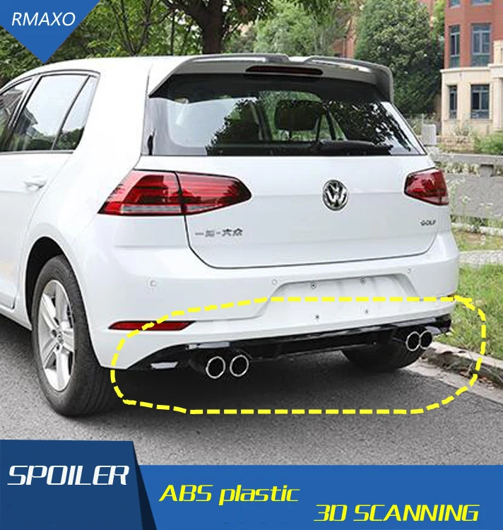 Для Volkswagen Golf 7,5 Задний Спойлер ABS задний бампер диффузор защитные бамперы для GOLF после хром задний спойлер