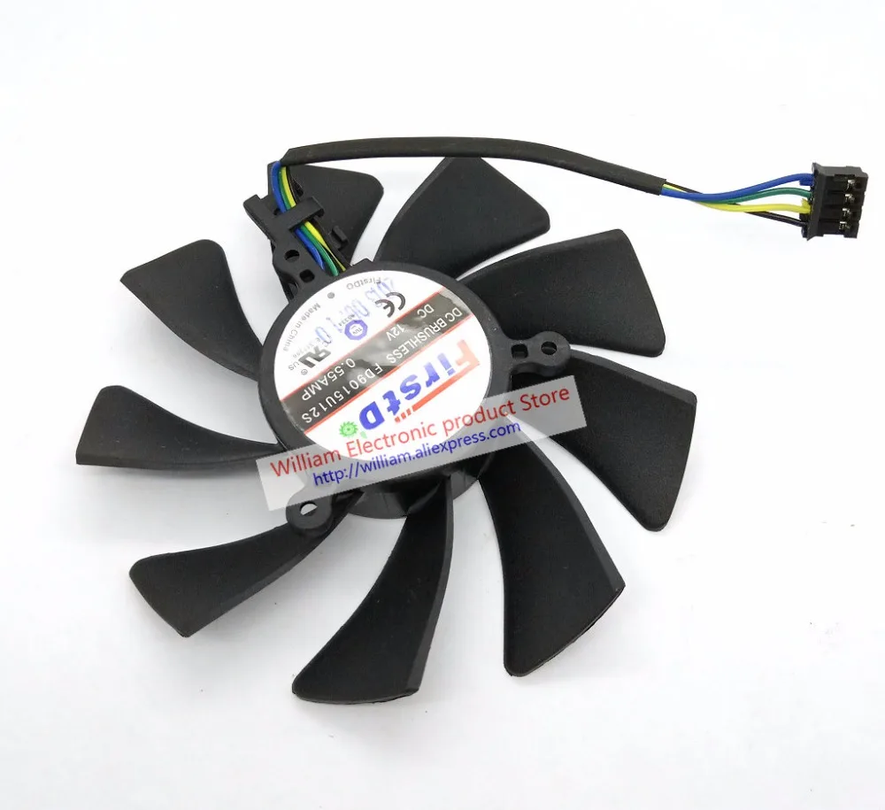 Для Sapphire XFX FX-797A/G XFX HD7950 HD7970 Vapor-X GHz Edition видеокарта вентилятор охлаждения FD9015U12S DC12V 0.55A