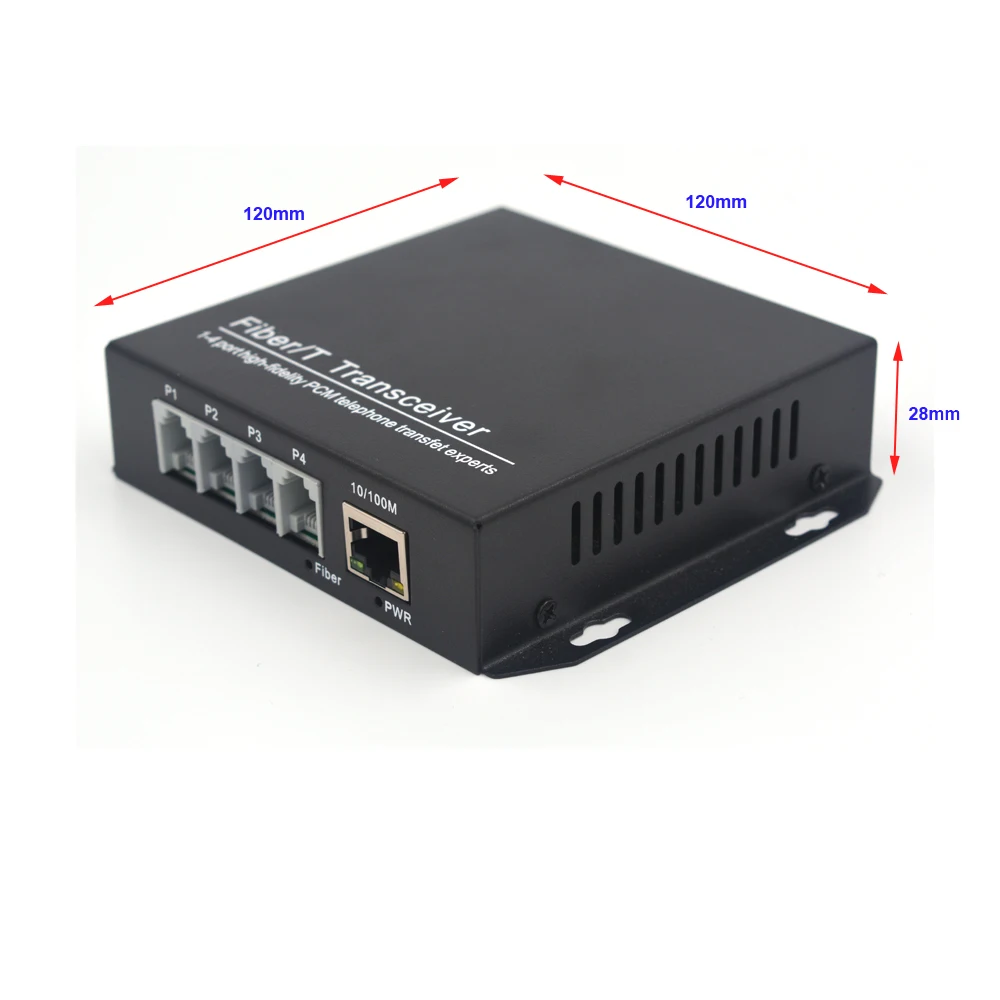 PREMIUM Telephone Extenders - 4 channels PCM Voice Telephone over Fiber Optic up 20Km 10/100Mbps Ethernet SC Singlemode fiber