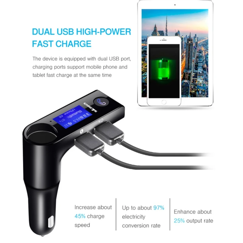 G7S Dual USB зарядные устройства для мобильных телефонов Bluetooth автомобильный комплект