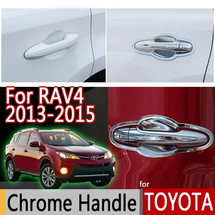 Хромированные накладки на дверные ручки для Toyota Rav4 2013 2017 Набор накладок 4 двери XA40