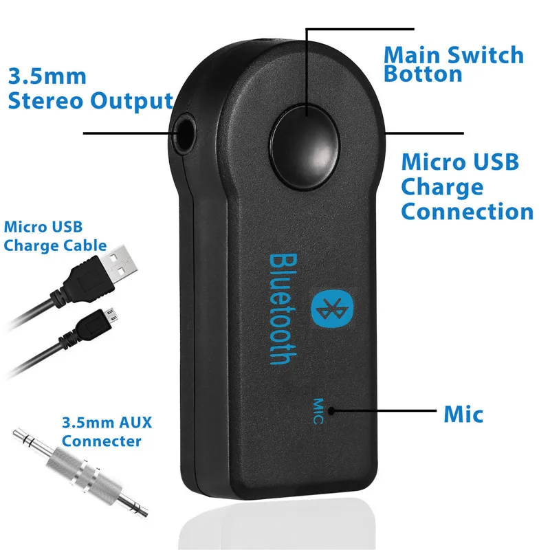 Мини 3 5 мм разъем AUX аудио MP3 музыкальный Bluetooth приемник автомобильный комплект
