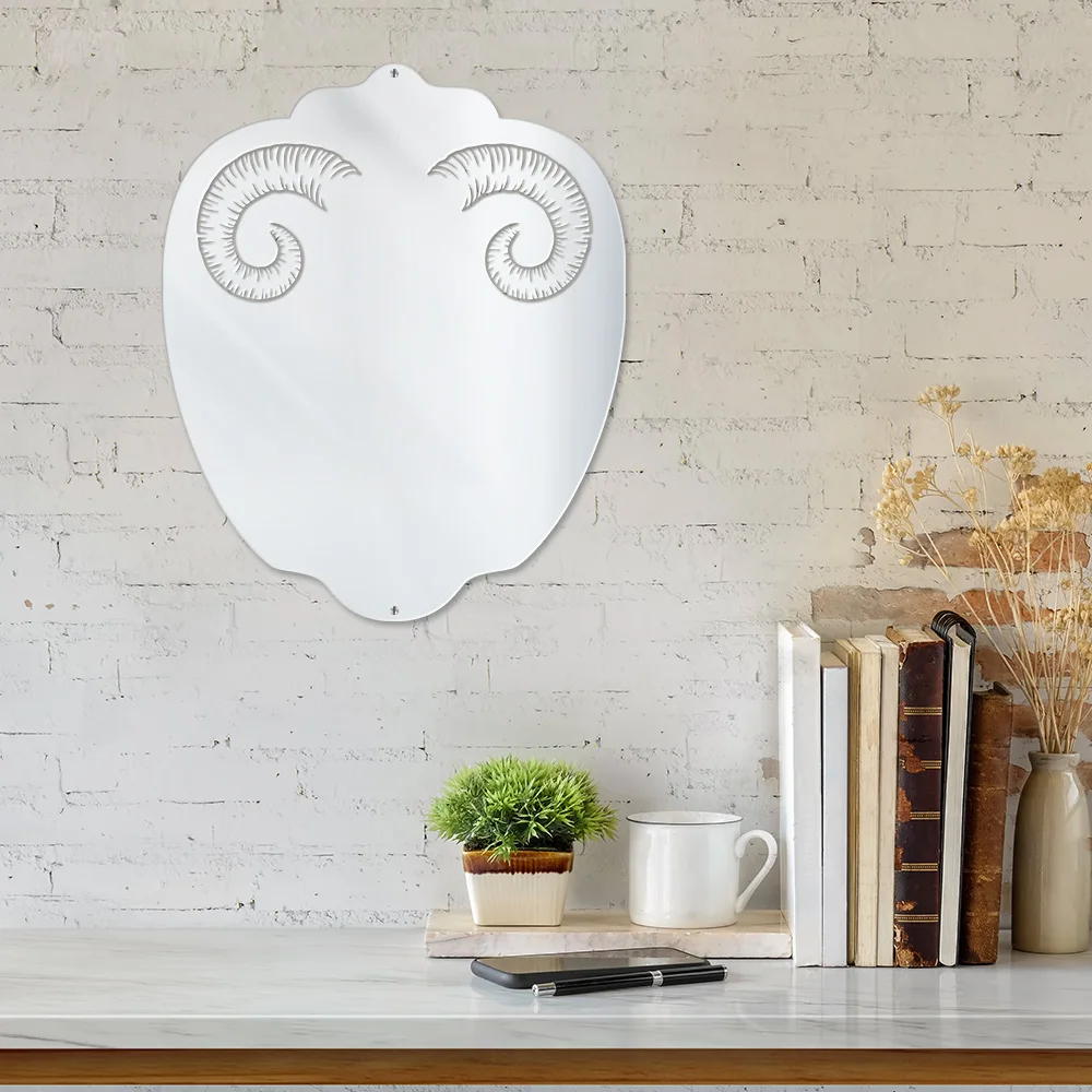 Ram большой рог настенное искусство декоративное акриловое стекло Рог овец селфи