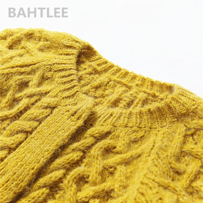 Женский Теплый мохеровый кардиган BAHTLEE вязаный шерстяной жаккардовый свитер с