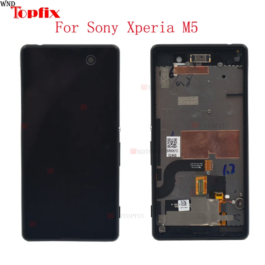 100%Tested For Sony Xperia M5 E5603 E5606 E5653 LCD Display Touch Screen Digitizer With Frame 5.0&quotInch Assembly Replacement | Мобильные