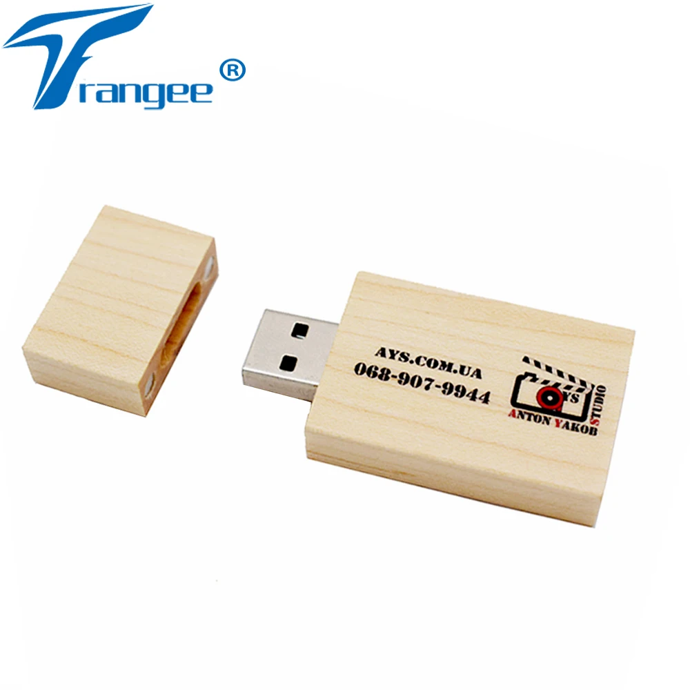 Trangee 10PCS/LOT Maple USB Flash Drive 4GB 8GB 16gb 32gb Wooden Pen Memory Stick Wood Box Free Custom Logo Printing | Компьютеры и