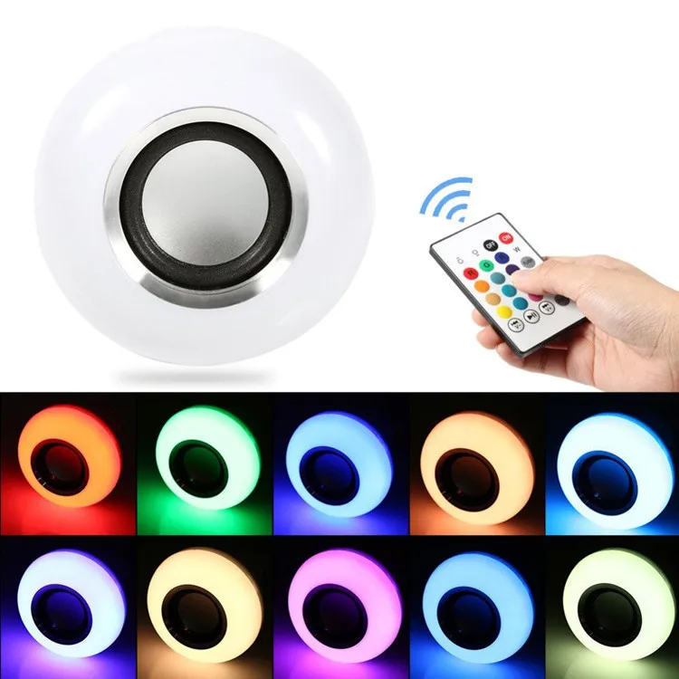 E27 беспроводной Bluetooth динамик лампа Смарт RGB RGBW затемнения светодиодный