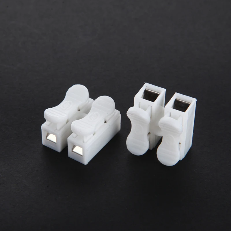 

50pcs/lot Push type wire connector 2P butt joint Terminal Blocks universal connector for led lamps