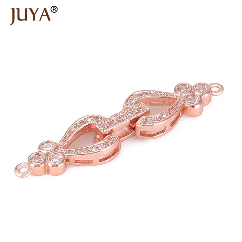 rose gold Фурнитура для бижутерии,фурнитура для украшений,застежка,жемчуг фермуар,застежки для бижутерии,застежки для браслетов,застежка для бус,высокое качество,Металл- медь,блестящий цирконий,цвет может держаться долго - Цвет: rose gold