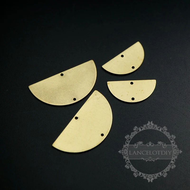 Полукруглая Подвеска из сырой латуни с двумя отверстиями 1800288|charms with two holes|brass