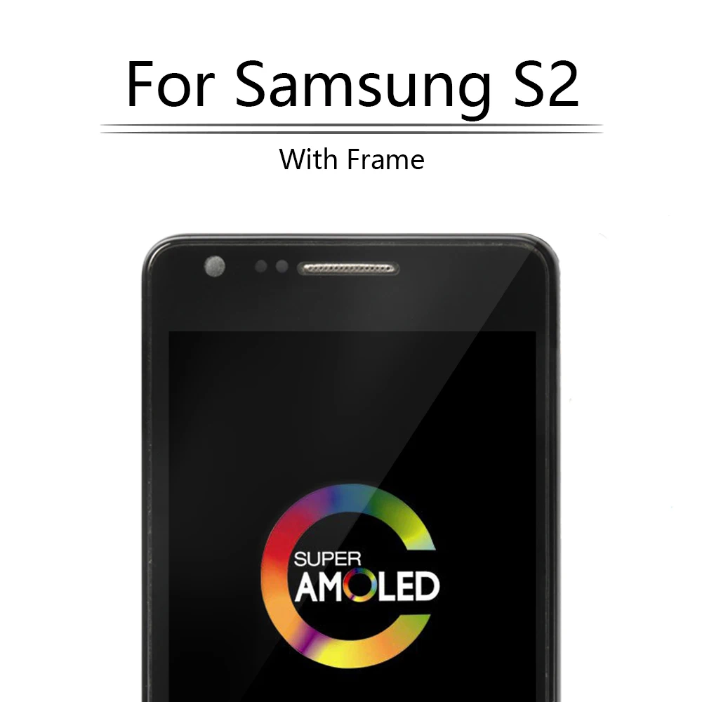 Super AMOLED для SAMSUNG Galaxy S2 i9100 I9100 ЖК дисплей сенсорный экран с рамкой дигитайзер Samsung