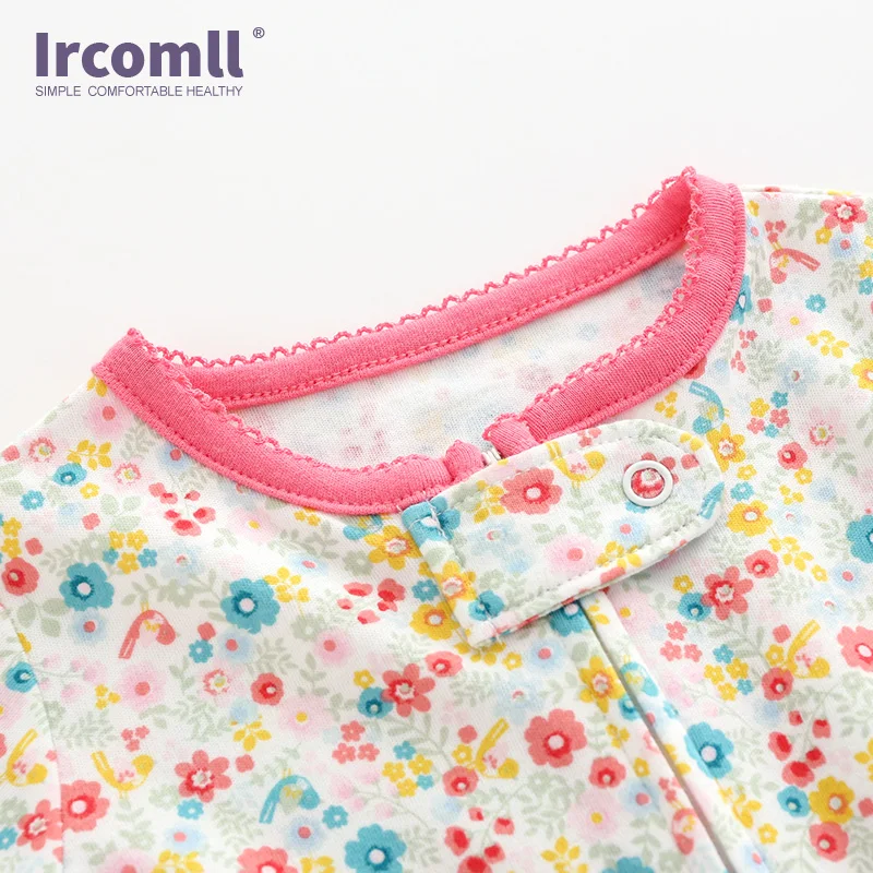 Ircomll Infant Toddler Newborn Baby Boy Girl Jumpsuit Unisex Kids Cotton Baseball Floral Footies Outfit Clothing Set | Детская одежда и