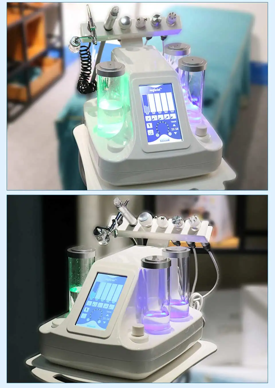 6 в 1 Гидра дермабразия Aqua Peel чистая уход за кожей BIO Light RF вакуумная Очистка лица Гидро Вода кислородная струйная очистка машина косметология аппараты