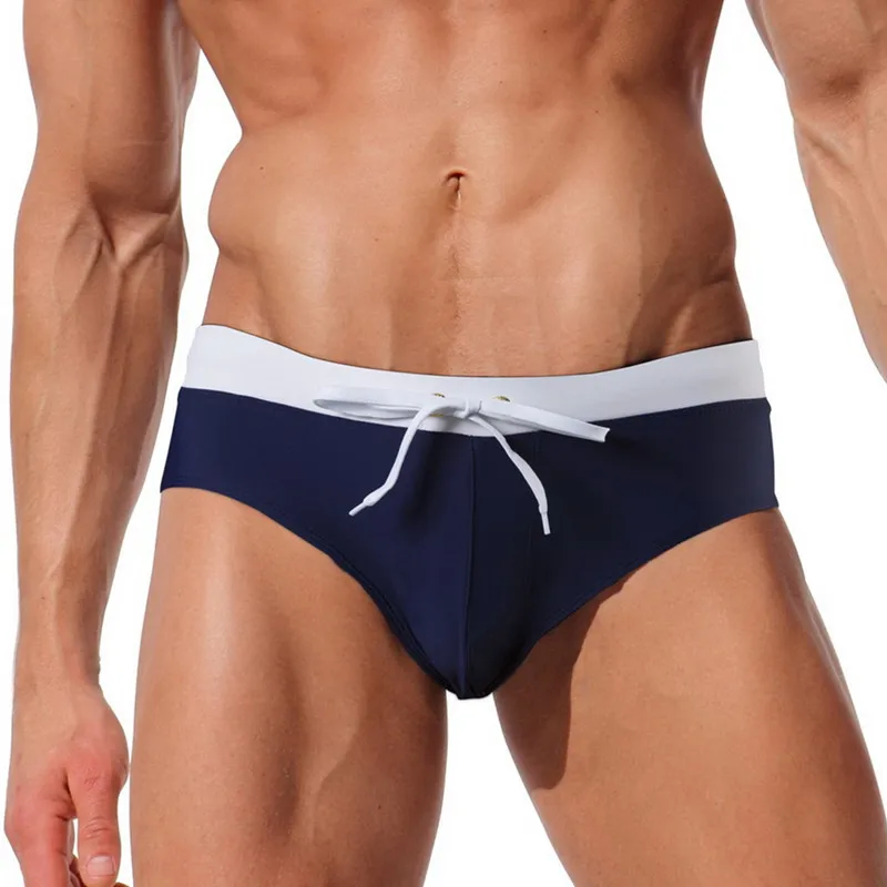 Summer Men Swim Briefs Tether Sexy Swimsuits Gay Swimwear Bikini Mens Swimming Shorts Surf Board Low Rise Bathing Trunks | Спорт и