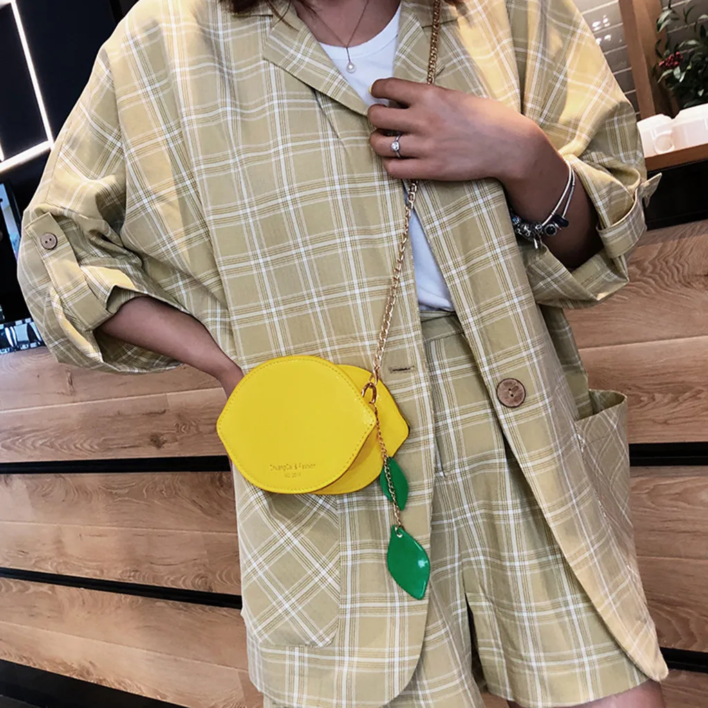 Новые креативные милые тонкие плечевые мини-сумки в форме лимона для девочек