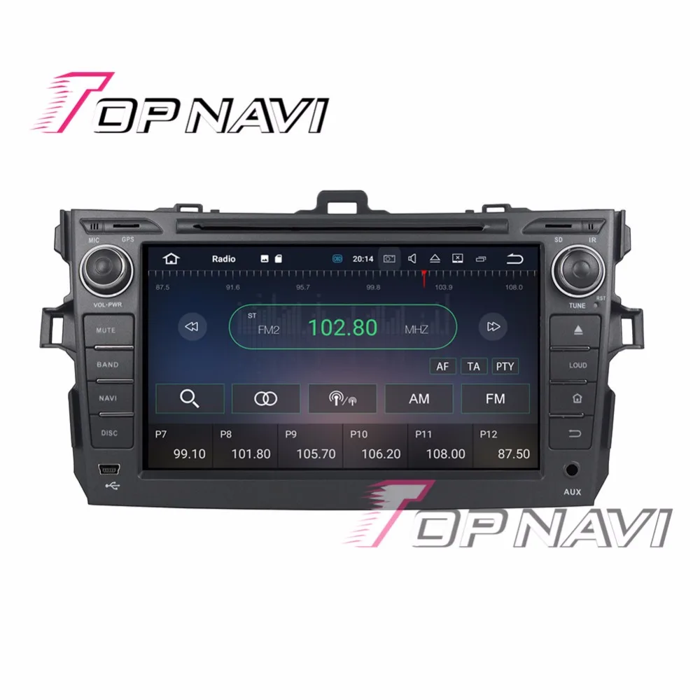 Topnavi 8 ''Android 7.1 Автомобильные видео плееры для Toyota Corolla 2006 2007 2008 2009 2010 2011 Авто GPS
