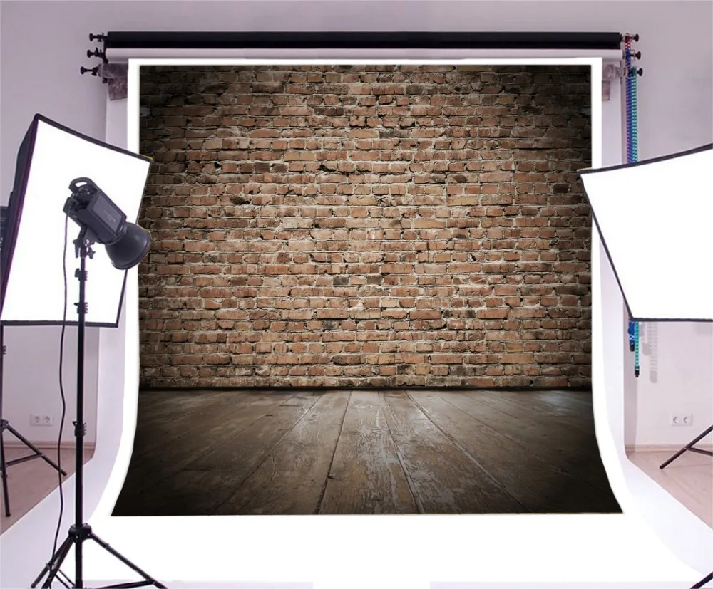 Laeacco Brick Wall Wooden Floor Retro Photo Backgrounds Vinyl Digital Customized Photography Backdrops For Studio | Электроника