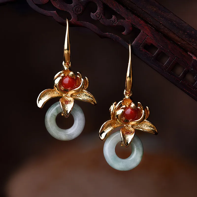 Новые женские серьги изящные модные ювелирные изделия висячие с золотыми