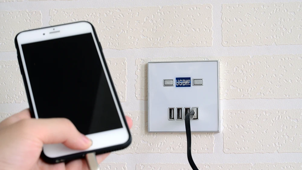 Лучший 4-Порты и разъёмы USB Порты и разъёмы 4A стены Зарядное устройство адаптер ЕС розетка Мощность выход Панель Заземленный Электрический настенный Зарядное устройство адаптер для зарядки