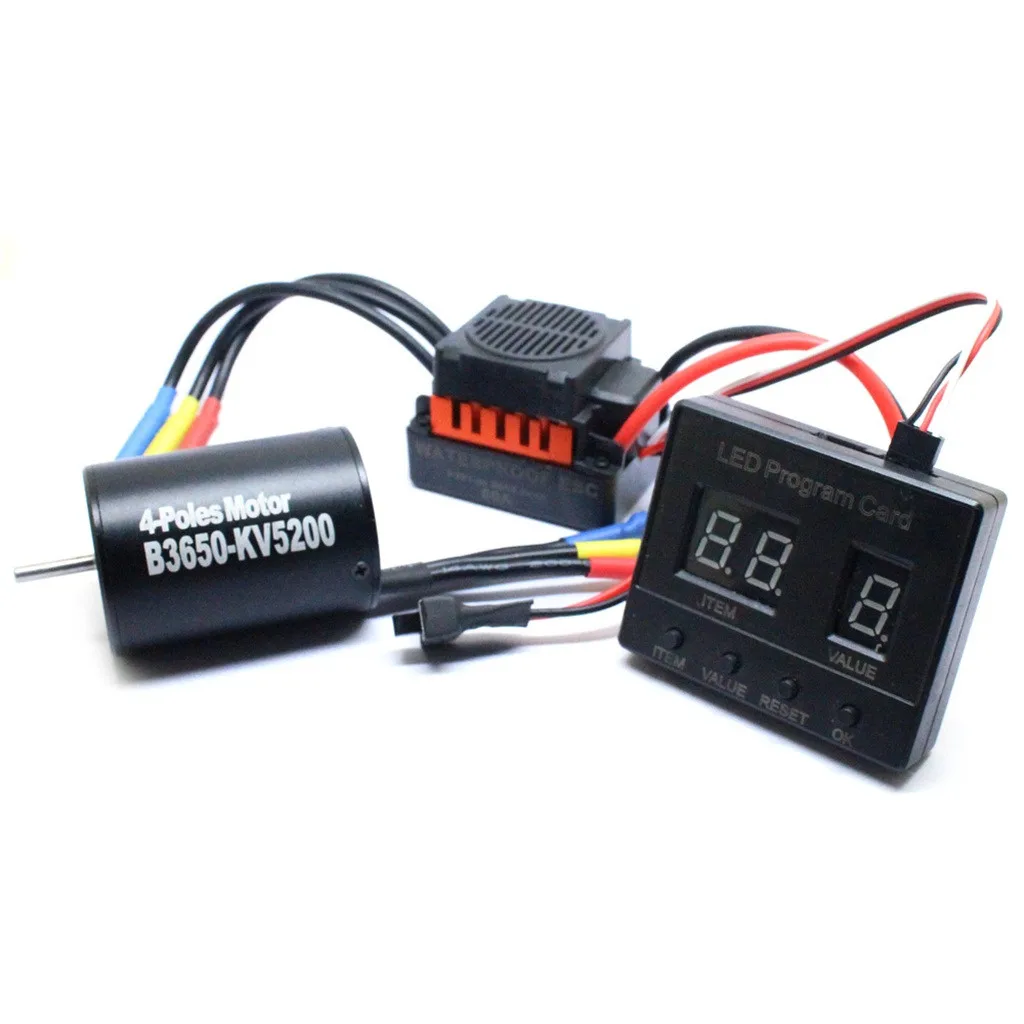 Аксессуары B3650 5200KV бесщеточный двигатель + 60A ESC Карта программы комбо для 1/10 RC