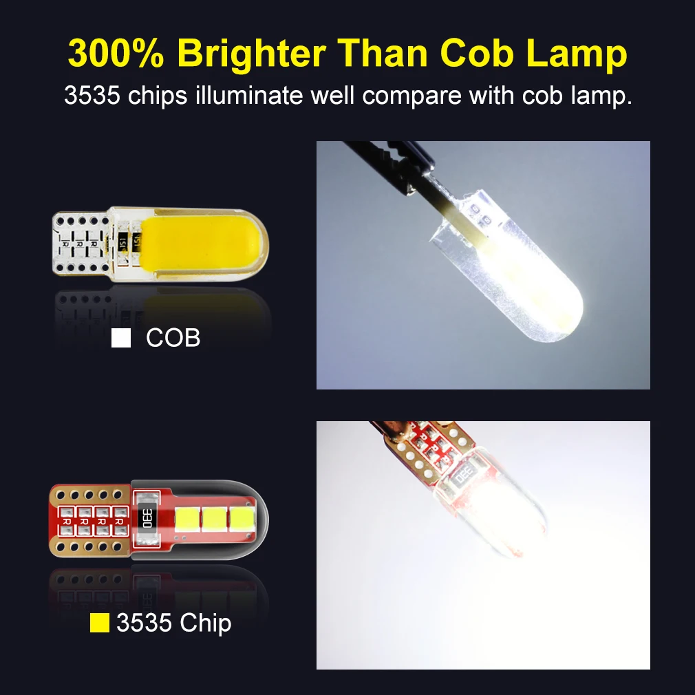 1 шт. светодиодная лампа T10 W5W WY5W 168 194 6SMD 3535 чип для автомобиля светильник салона
