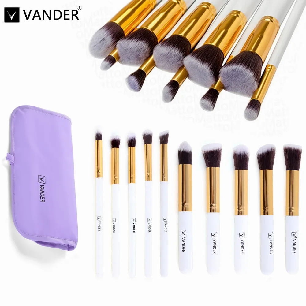 Профессиональные наборы кистей для макияжа Vander (10 шт./компл.) сумка косметическая