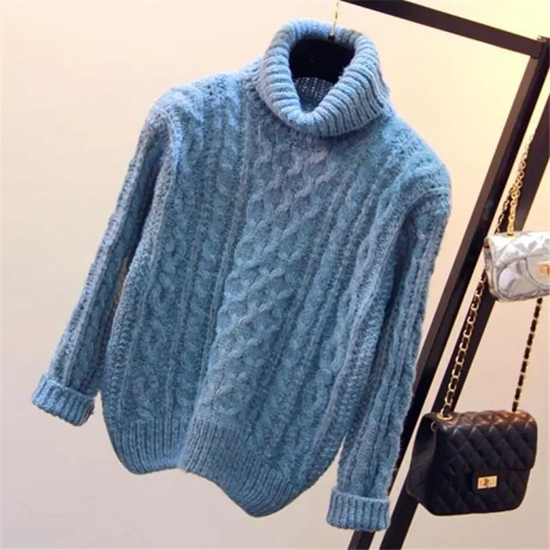 Women Winter Sweater Turtleneck 2020 Long Sleeve Knitted Sweaters Pullovers Female Jumper Bottoming Tops L046 | Женская одежда