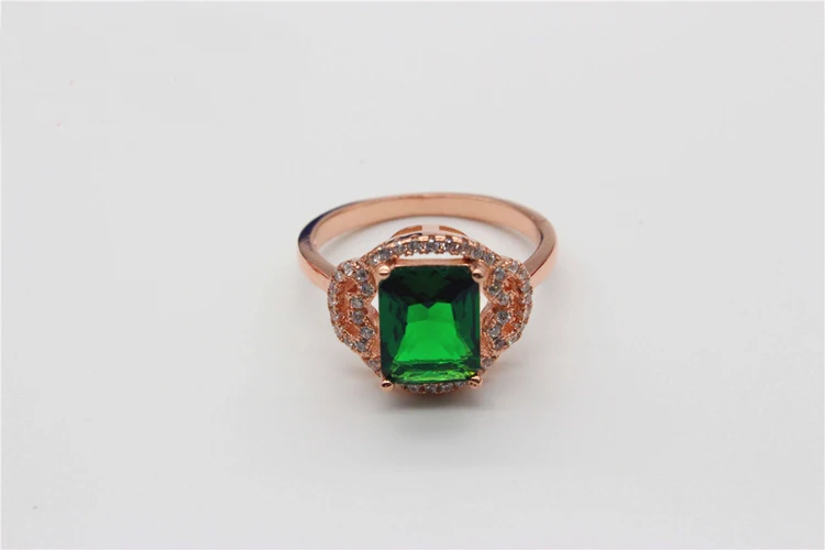 1 шт. прямоугольное кольцо с искусственным турмалиновым горным хрусталем