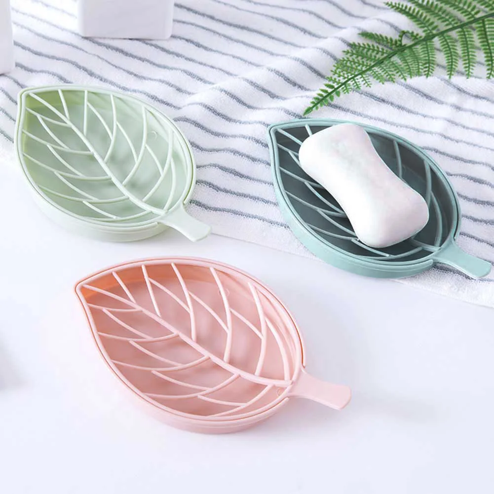 Creative Double Layer Drain Soap Holder Dish Box Anti-skid Leaves Shaped Bathroom Accessories SKD88 | Обустройство дома