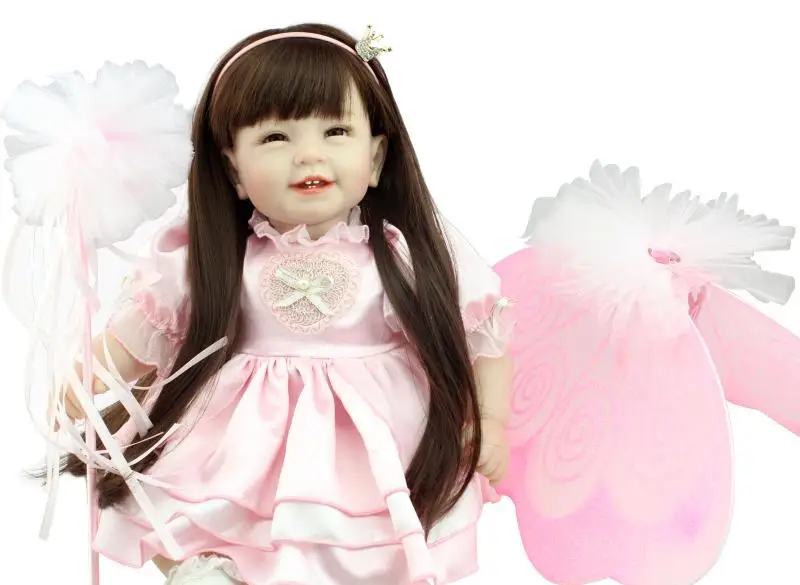 

55cm princess fairy girls dolls /silicone reborn babies boneca brinquedos menina kids toys