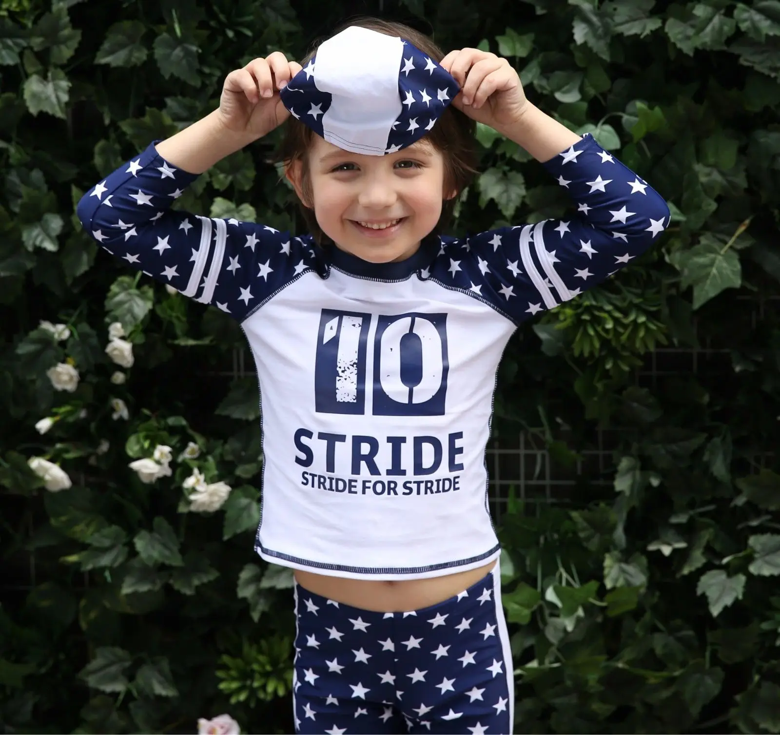 Детские купальники со звездами для маленьких девочек и мальчиков с длинными